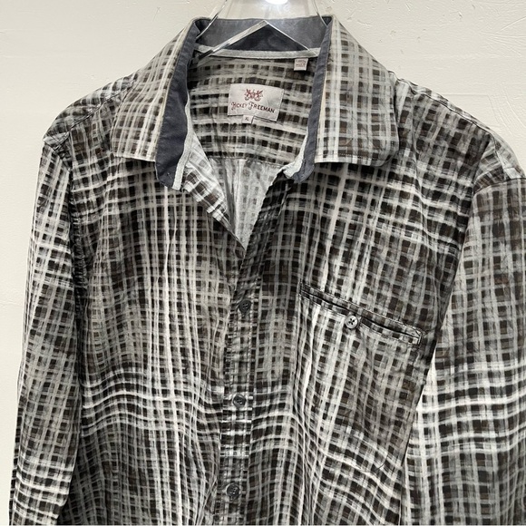 Hickey Freeman Printed Long Sleeve Button Down Shirt Cotton Size XL - Picture 3 of 6